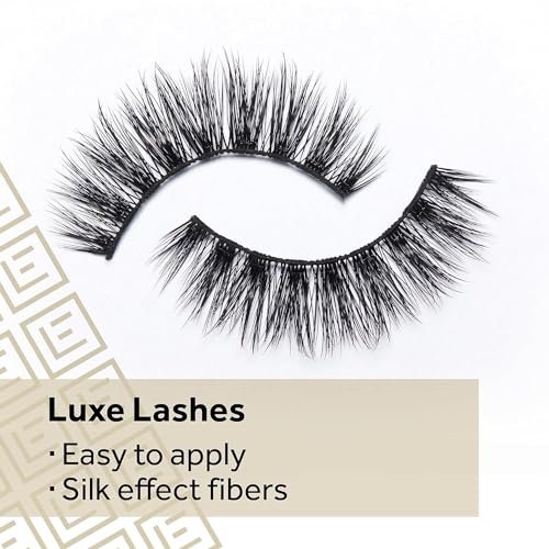 Eylure Luxe Silk Marquise False Lashes – 3 Pairs with Adhesive Included | Faux Mink, Black Avelisse