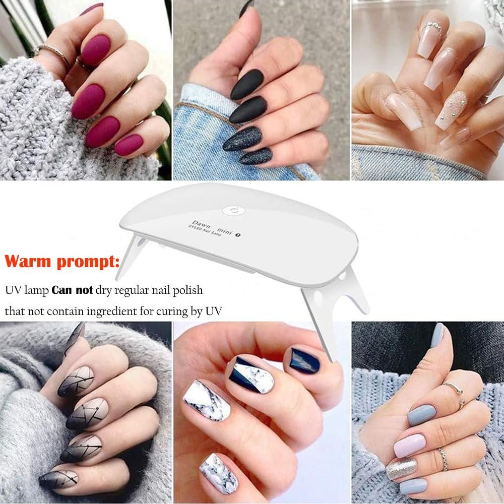 Kepma UV LED Nail Dryer Mini Lamp Portable Curing Light for Gel Nail Polish, 6W (White) - görsel 15