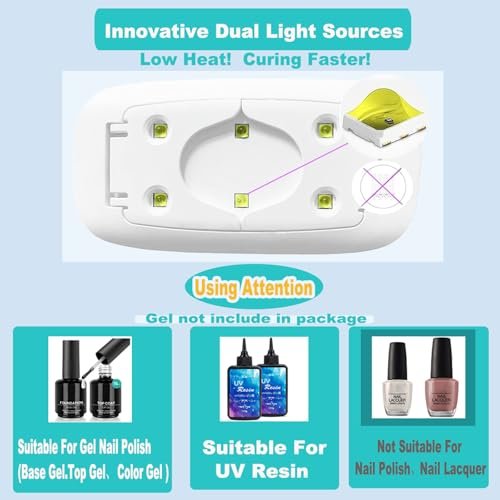 Kepma UV LED Nail Dryer Mini Lamp Portable Curing Light for Gel Nail Polish, 6W (White) - görsel 6