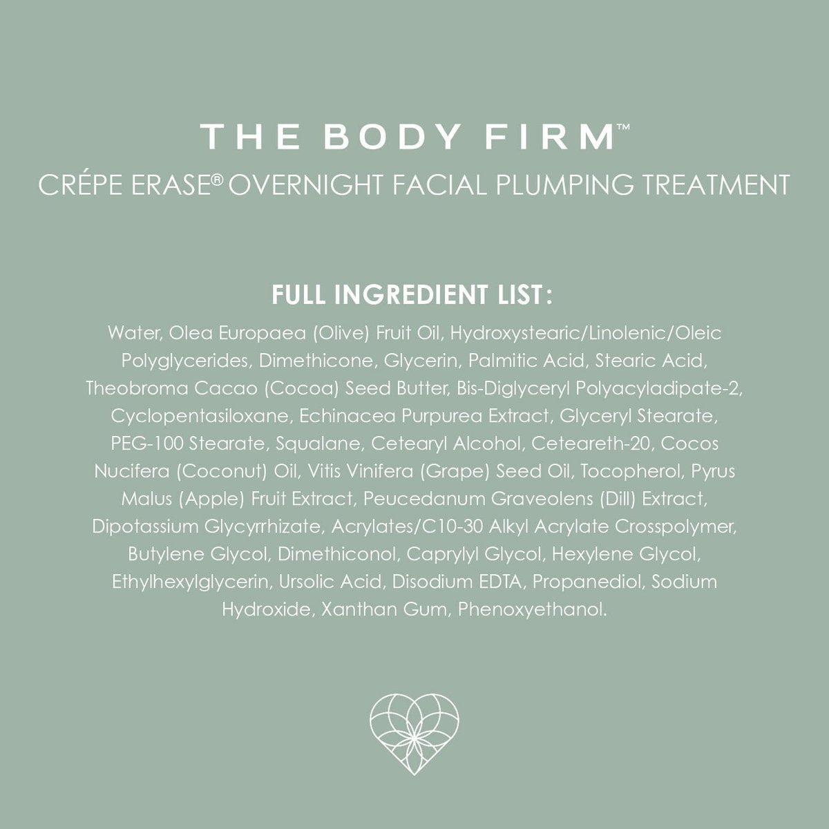 BODY FIRM Crepe Erase Plump & Firm Facial Treatment - Anti-Aging Night Cream for Face and Neck, Hydrating Moisturizer, 1.7 fl oz Avelisse