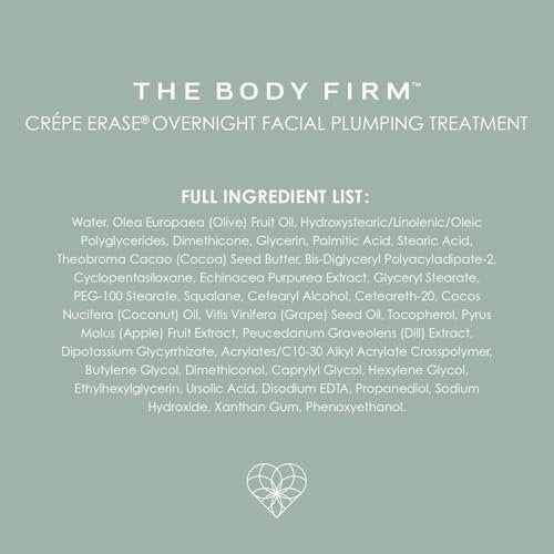 BODY FIRM Crepe Erase Plump & Firm Facial Treatment - Anti-Aging Night Cream for Face and Neck, Hydrating Moisturizer, 1.7 fl oz Avelisse