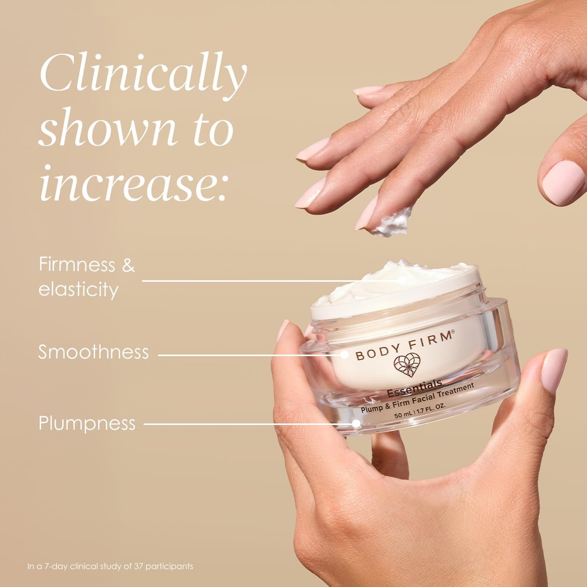 BODY FIRM Crepe Erase Plump & Firm Facial Treatment - Anti-Aging Night Cream for Face and Neck, Hydrating Moisturizer, 1.7 fl oz Avelisse