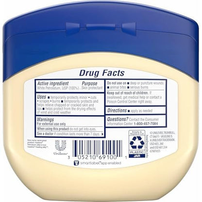 Vaseline Petroleum Jelly Value-Size 2-Pack – Dermatologist Recommended Skin Protectant, 13 Oz Each Avelisse
