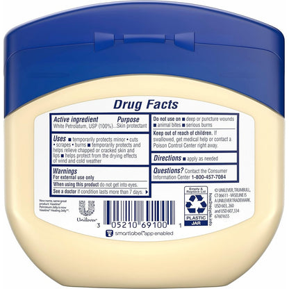 Vaseline Petroleum Jelly Value-Size 2-Pack – Dermatologist Recommended Skin Protectant, 13 Oz Each Avelisse