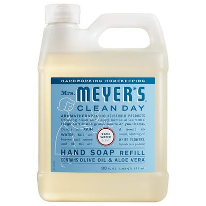 Mrs. Meyer's Clean Day Hand Soap Refill, Rain Water Scent, 33 fl oz Avelisse