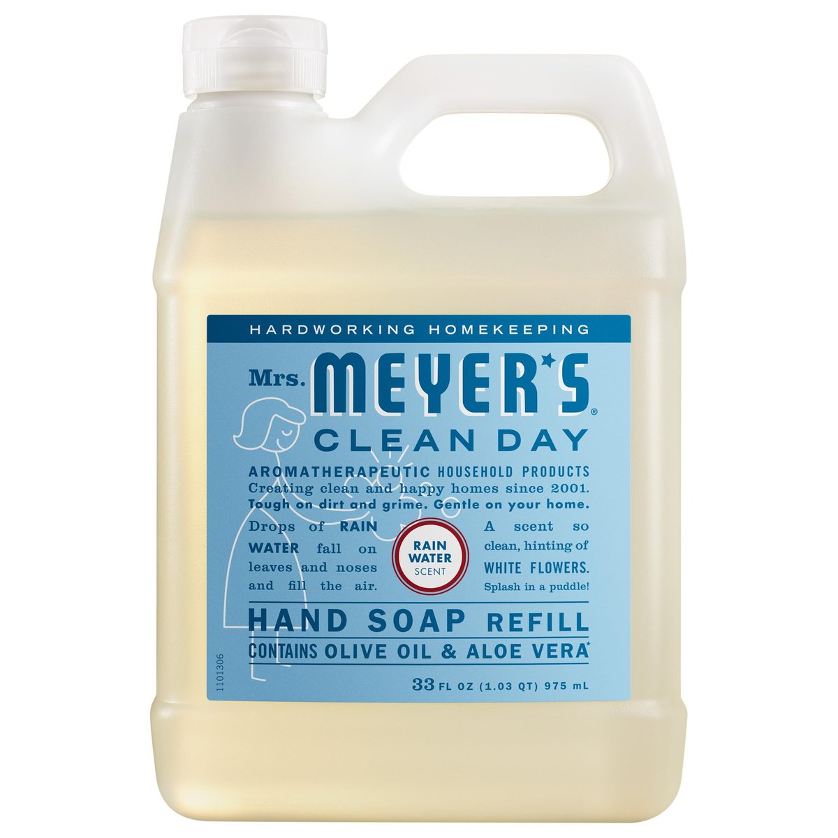 Mrs. Meyer's Clean Day Hand Soap Refill, Rain Water Scent, 33 fl oz Avelisse