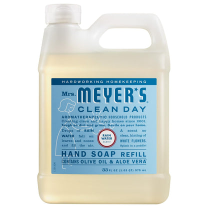 Mrs. Meyer's Clean Day Hand Soap Refill, Rain Water Scent, 33 fl oz Avelisse