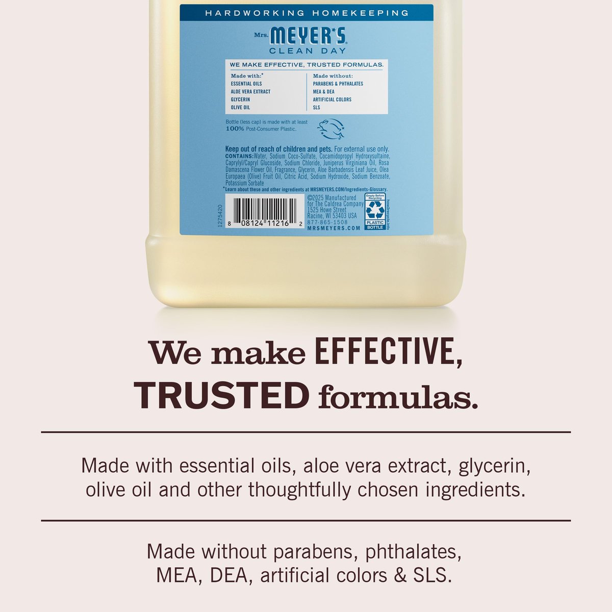 Mrs. Meyer's Clean Day Hand Soap Refill, Rain Water Scent, 33 fl oz Avelisse
