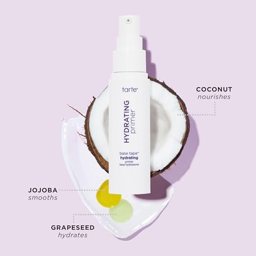 tarte Base Tape Hydrating Primer – Lightweight Serum Primer with Coconut Scent, Vitamin E & Olive Oil, Vegan & Cruelty-Free (1.01 Fl Oz) Avelisse
