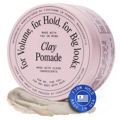 Firsthand Supply Hair Clay Pomade – Matte Finish, Extra Strong Hold, Non-Greasy & Water-Based for Men and Women – 3 oz Avelisse