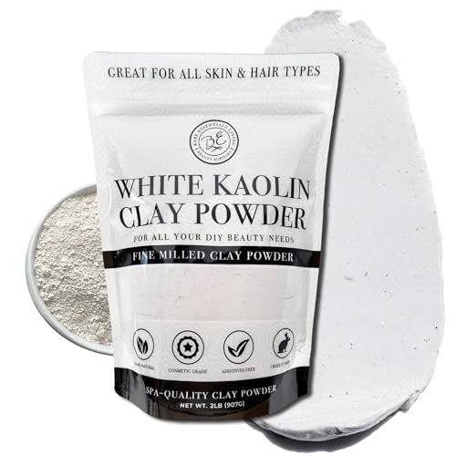 Bare Essentials Living White Kaolin Clay Powder (2 lb) - 100% Natural White Clay for Face Masks, DIY Spa, Soap, Bath Bombs, Deodorant, and Seed Bombs - görsel 2