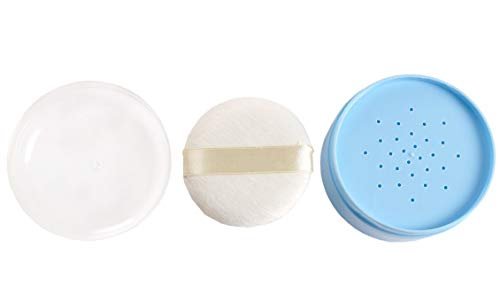 Onwon After-Bath Puff Box Empty Body Powder Dispenser Case with Sifter and Powder Puffs - Blue, 1 Count - görsel 4