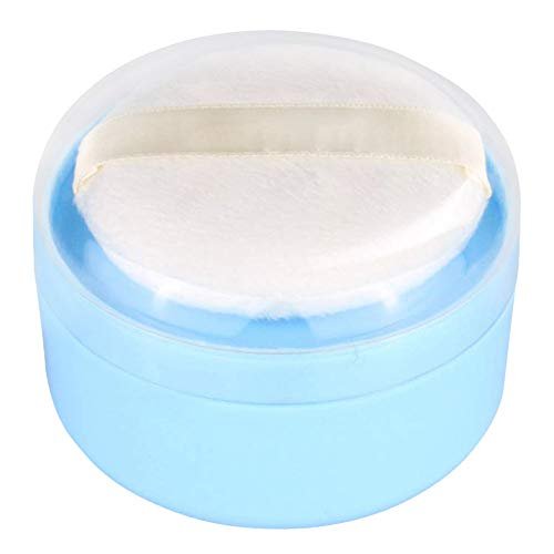 Onwon After-Bath Puff Box Empty Body Powder Dispenser Case with Sifter and Powder Puffs - Blue, 1 Count - görsel 2