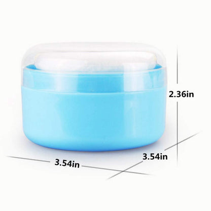 Onwon After-Bath Puff Box Empty Body Powder Dispenser Case with Sifter and Powder Puffs - Blue, 1 Count