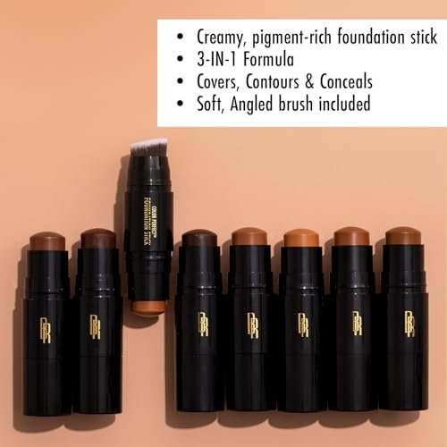 Black Radiance Color Perfect Foundation Stick with Soft Brush Applicator Duo – Buildable, Blendable Versatile Pigment-Rich Formula - Brownie - görsel 4