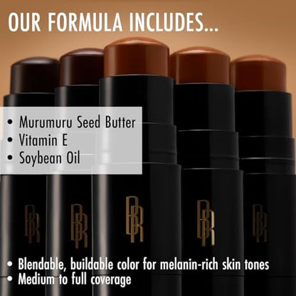 Black Radiance Color Perfect Foundation Stick with Soft Brush Applicator Duo – Buildable, Blendable Versatile Pigment-Rich Formula - Brownie