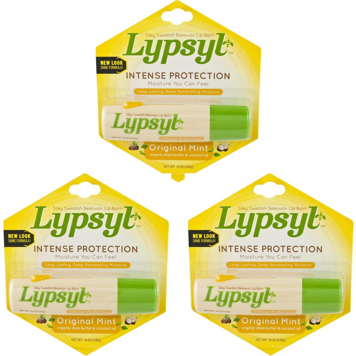 Lypsyl Intense Protection Original Mint Lip Balm 3-Pack – 0.10 oz Each - görsel 1
