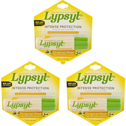 Lypsyl Intense Protection Original Mint Lip Balm 3-Pack – 0.10 oz Each