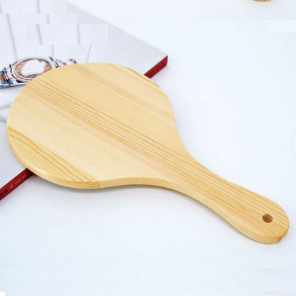 mollensiuer Wooden Handle Portable Round Cosmetic Mirror – Handmade Hand Held Mirrors for Home and Travel Makeup Use