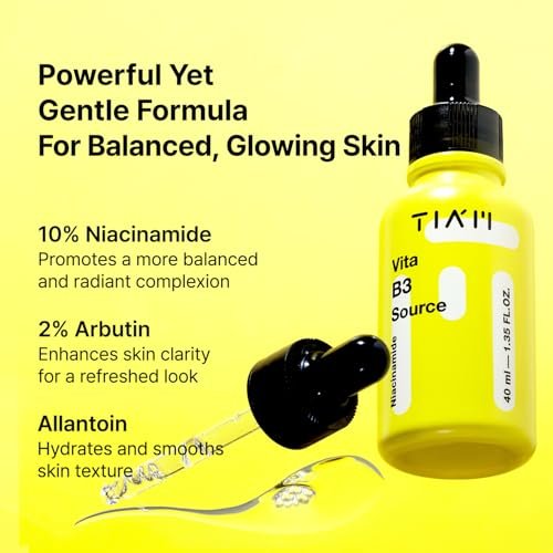 TIAM Vita B3 Source Niacinamide 10% + Arbutin 2% Tone-Balancing Serum for Uneven Skin Tone, Dark Spot Care, 1.35 fl oz Avelisse