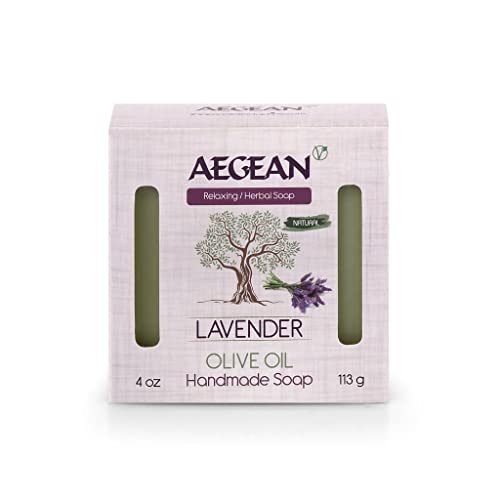 AEGEAN 100% Natural Bar Soap with Organic Ingredients - Vegan, Moisturizing Handmade Body Soap Bars for Women & Men, Scented with Premium Essential Oils (6 Count Pack) Avelisse