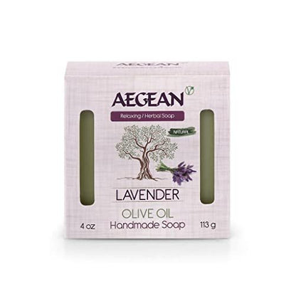 AEGEAN 100% Natural Bar Soap with Organic Ingredients - Vegan, Moisturizing Handmade Body Soap Bars for Women & Men, Scented with Premium Essential Oils (6 Count Pack) Avelisse