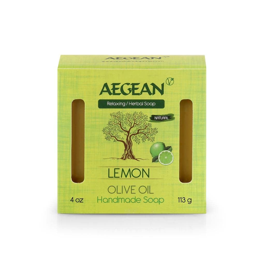 AEGEAN 100% Natural Bar Soap with Organic Ingredients - Vegan, Moisturizing Handmade Body Soap Bars for Women & Men, Scented with Premium Essential Oils (6 Count Pack) Avelisse