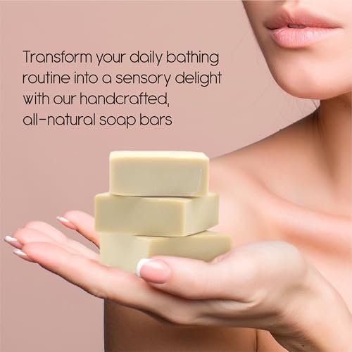 AEGEAN 100% Natural Bar Soap with Organic Ingredients - Vegan, Moisturizing Handmade Body Soap Bars for Women & Men, Scented with Premium Essential Oils (6 Count Pack) Avelisse