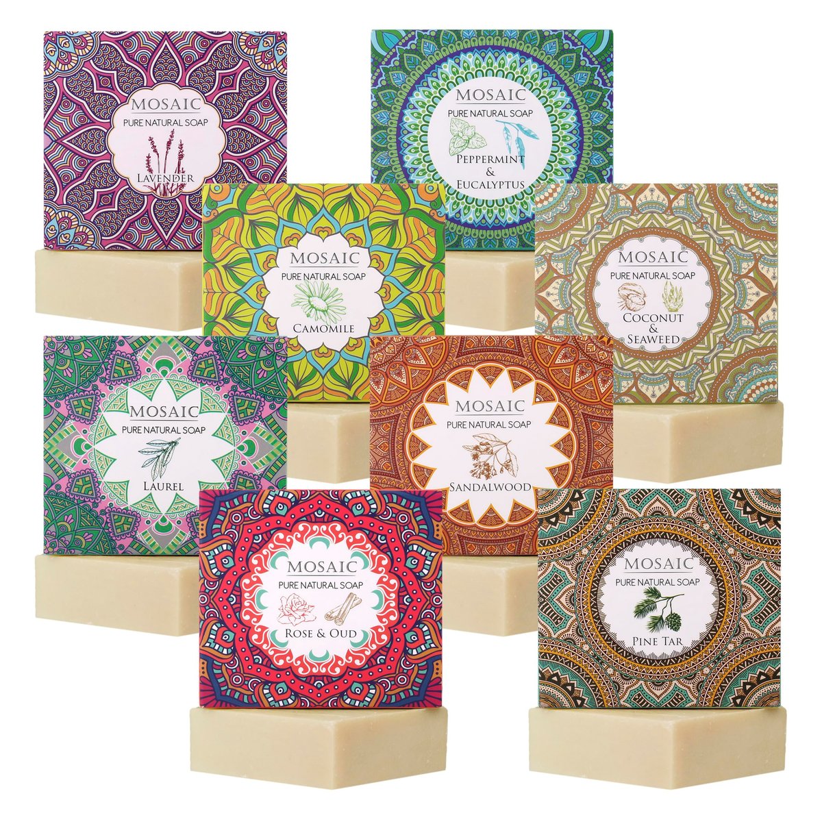 AEGEAN 100% Natural Bar Soap with Organic Ingredients - Vegan, Moisturizing Handmade Body Soap Bars for Women & Men, Scented with Premium Essential Oils (6 Count Pack) Avelisse