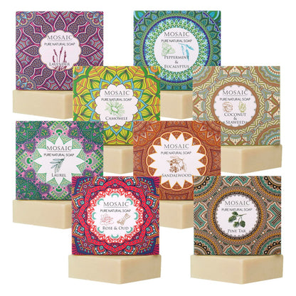 AEGEAN 100% Natural Bar Soap with Organic Ingredients - Vegan, Moisturizing Handmade Body Soap Bars for Women & Men, Scented with Premium Essential Oils (6 Count Pack) Avelisse