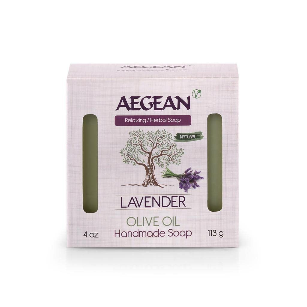 AEGEAN 100% Natural Bar Soap with Organic Ingredients - Vegan, Moisturizing Handmade Body Soap Bars for Women & Men, Scented with Premium Essential Oils (6 Count Pack) Avelisse