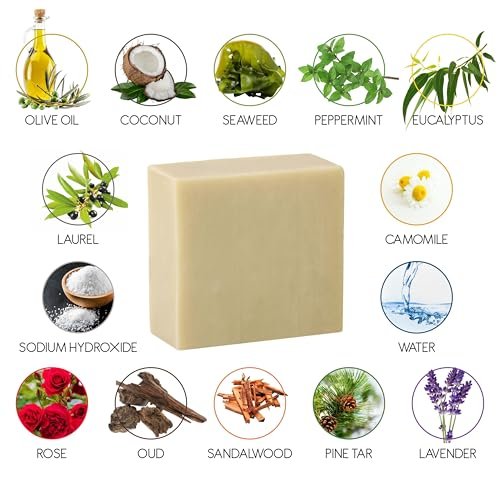 AEGEAN 100% Natural Bar Soap with Organic Ingredients - Vegan, Moisturizing Handmade Body Soap Bars for Women & Men, Scented with Premium Essential Oils (6 Count Pack) Avelisse
