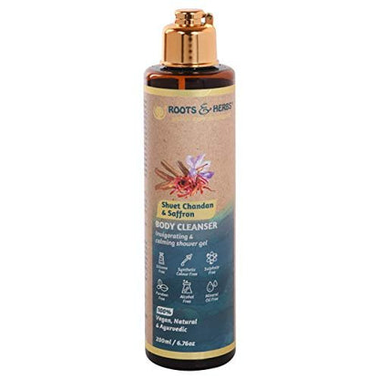 ROOTS AND HERBS Ayurvedic Body Wash with Red Sandalwood & Saffron – 6.76 oz