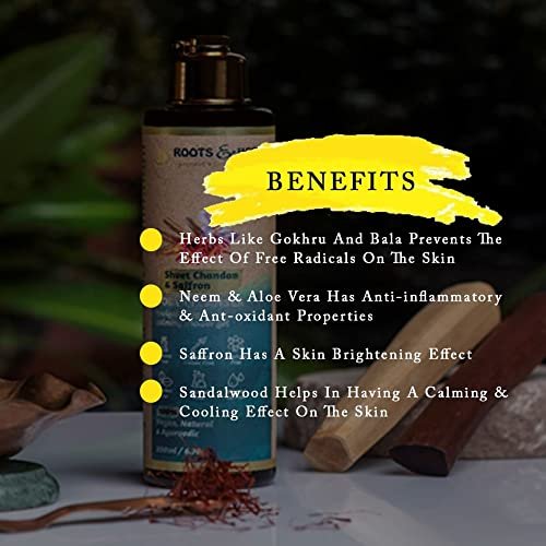 ROOTS AND HERBS Ayurvedic Body Wash with Red Sandalwood & Saffron – 6.76 oz - görsel 10