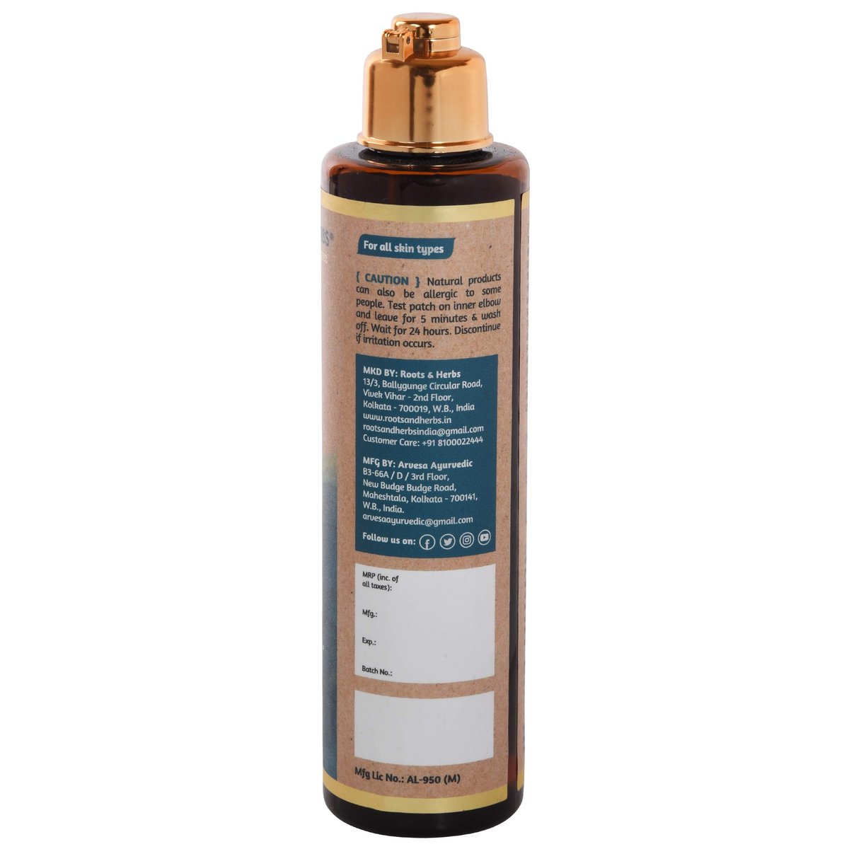 ROOTS AND HERBS Ayurvedic Body Wash with Red Sandalwood & Saffron – 6.76 oz - görsel 5