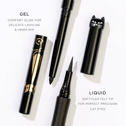 Tarte Sex Kitten Liquid Liner – Waterproof, All-Day Wear Eyeliner Pen with Castor Oil for Bold, Nourished Lashes, Vegan & Cruelty-Free, Full Size, Black