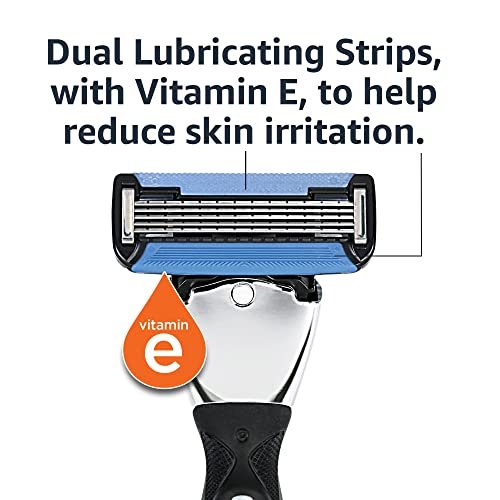 Premium 5-Blade Razor Refills for Men - Hypoallergenic, Dual Lubrication, Precision Beard Trimmer, 12-Pack Avelisse