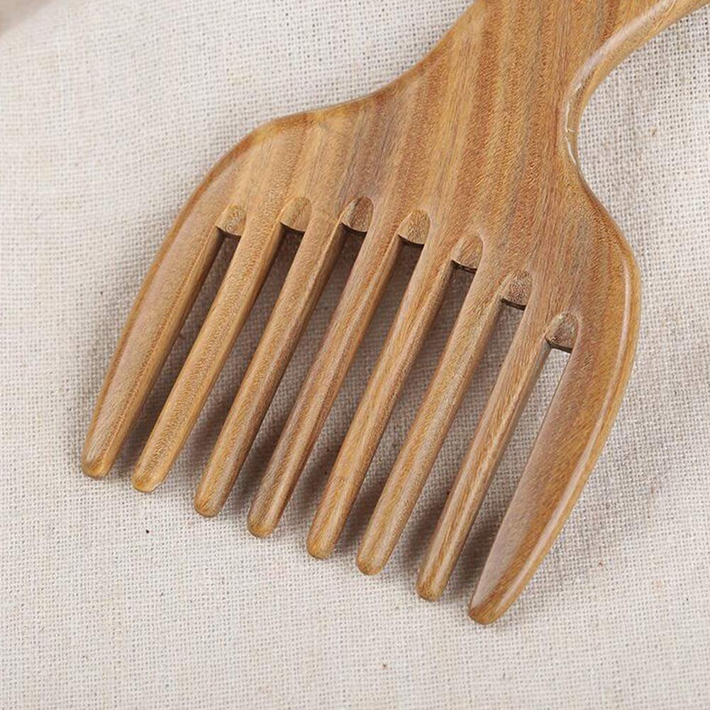 Sandalwood Hair Comb with Wide Tooth, Afro Pick & Beard Styling – 1 Pack, Wooden-Color, 13x7.7cm - görsel 7
