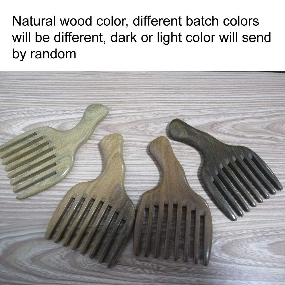 Sandalwood Hair Comb with Wide Tooth, Afro Pick & Beard Styling – 1 Pack, Wooden-Color, 13x7.7cm - görsel 11