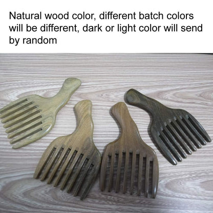 Sandalwood Hair Comb with Wide Tooth, Afro Pick & Beard Styling – 1 Pack, Wooden-Color, 13x7.7cm