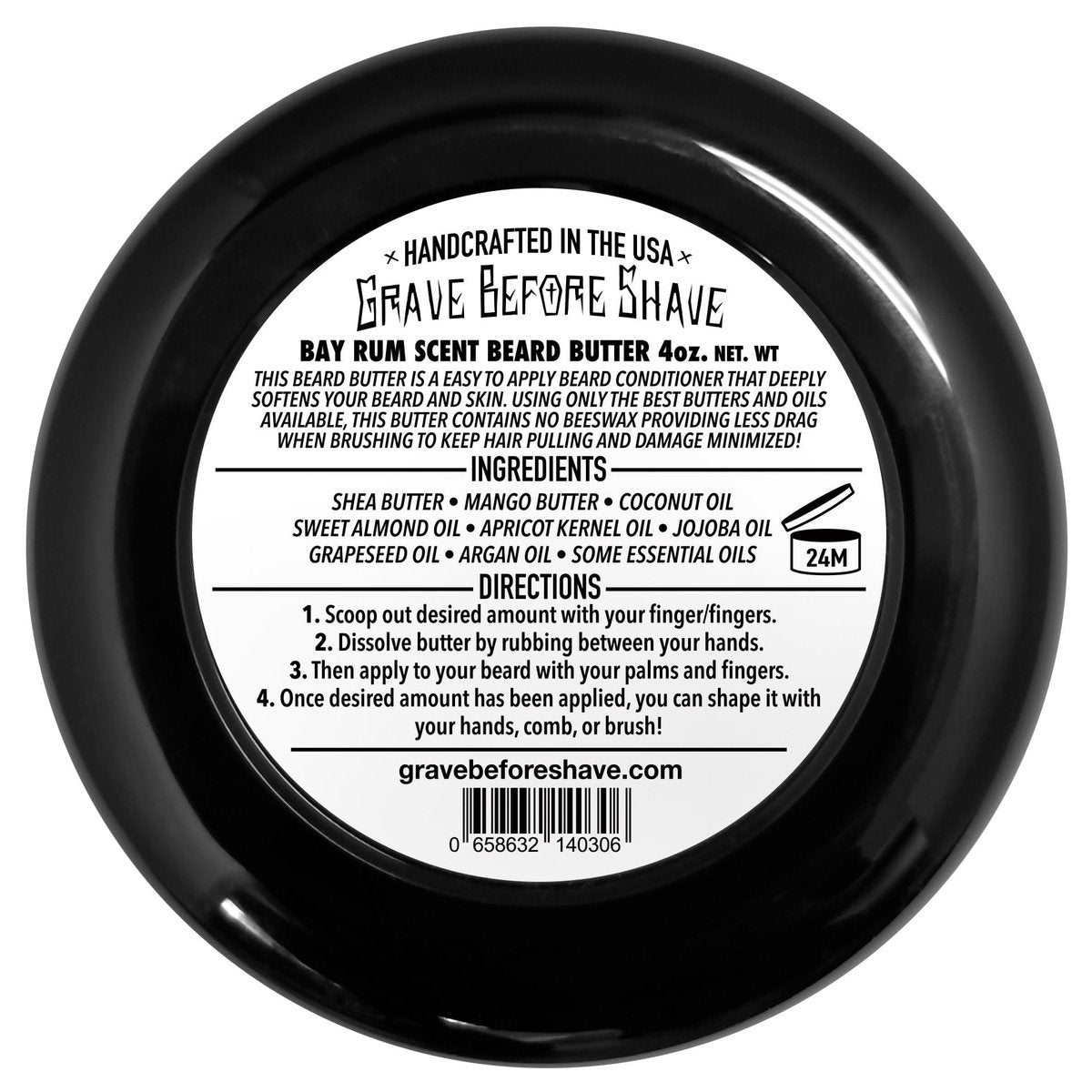 Grave Before Shave Bay Rum Beard Butter - 4 oz Premium Beard Conditioner Avelisse