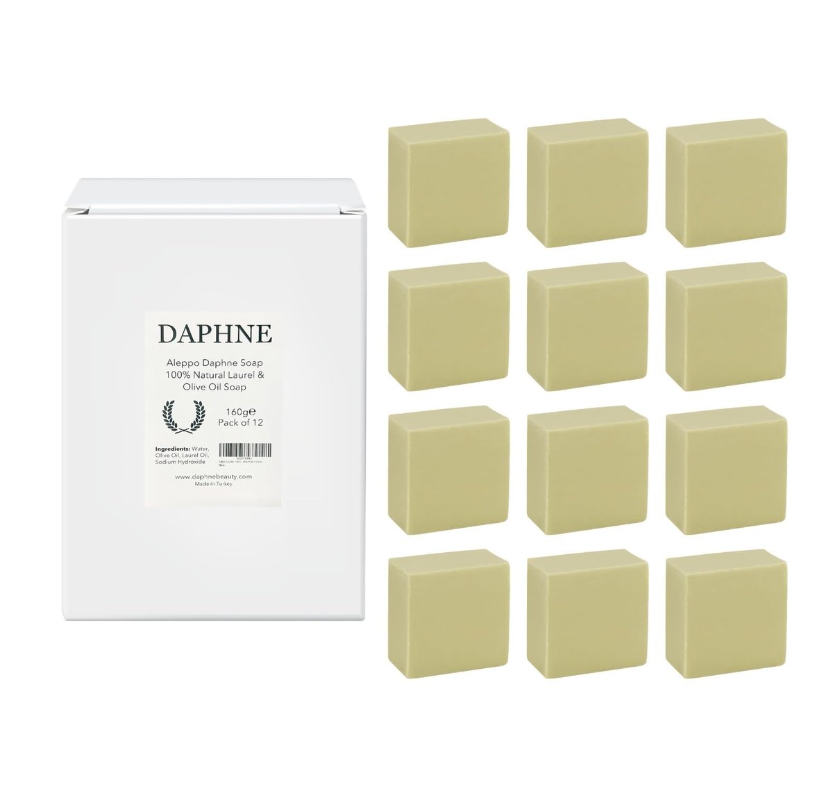 Aleppo Soap Bar – Handmade, 100% Pure Natural Vegan Soap with Olive Oil & Laurel – Body, Face & Bath Soap – Detox Spa Soap Gift Set – 5.6 oz Each, 12 Bars Avelisse