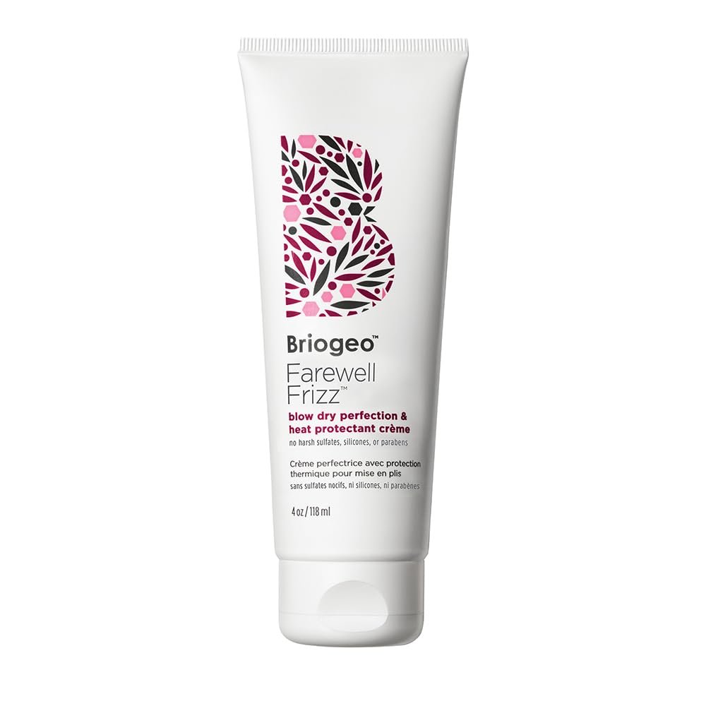 Briogeo Farewell Frizz Blow Dry Perfection & Heat Protectant Crème – Silicone-Free Frizz Control & Heat Protection Up to 450°F, Vegan & Cruelty-Free, 4 oz - görsel 1