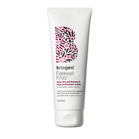 Briogeo Farewell Frizz Blow Dry Perfection & Heat Protectant Crème – Silicone-Free Frizz Control & Heat Protection Up to 450°F, Vegan & Cruelty-Free, 4 oz