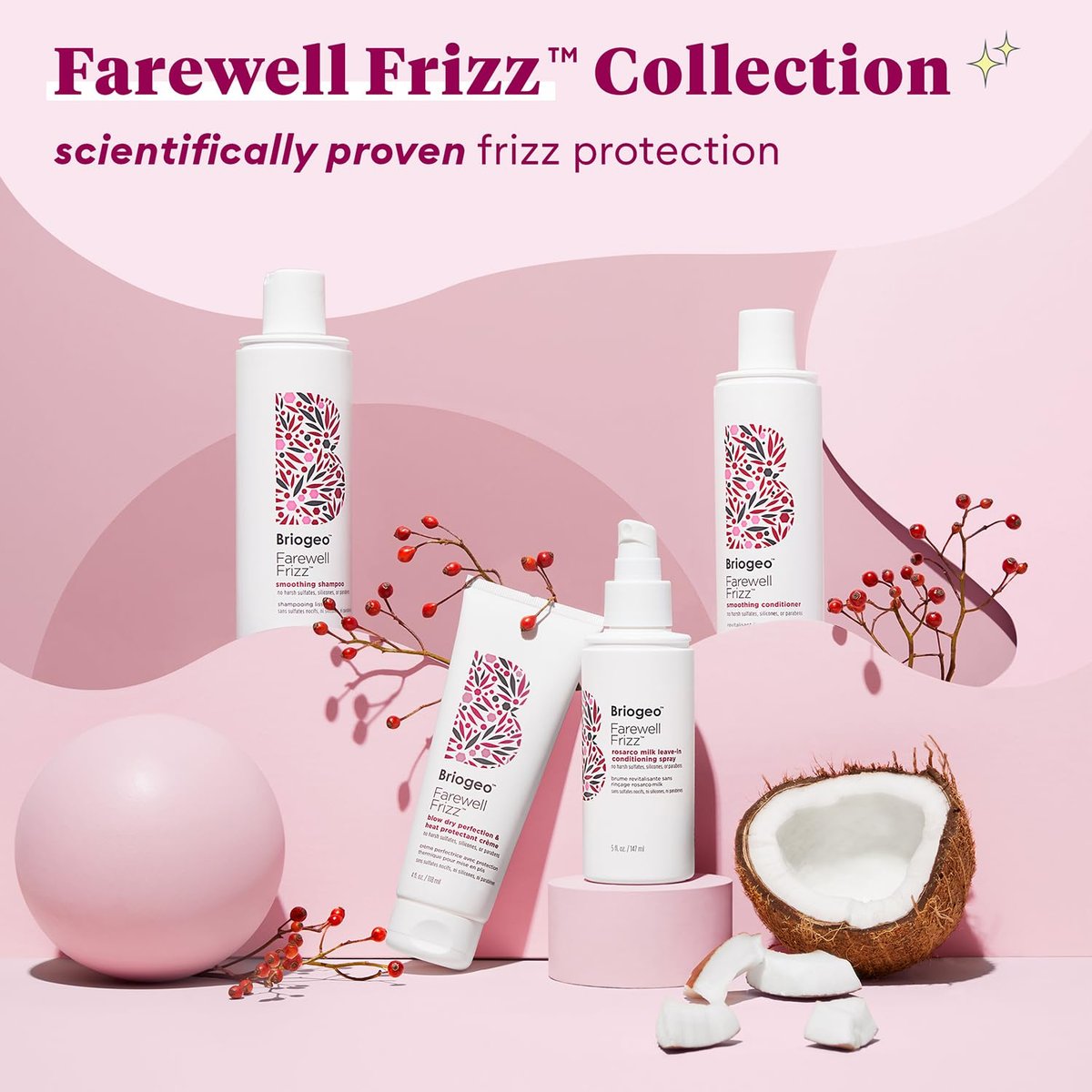 Briogeo Farewell Frizz Blow Dry Perfection & Heat Protectant Crème – Silicone-Free Frizz Control & Heat Protection Up to 450°F, Vegan & Cruelty-Free, 4 oz - görsel 15