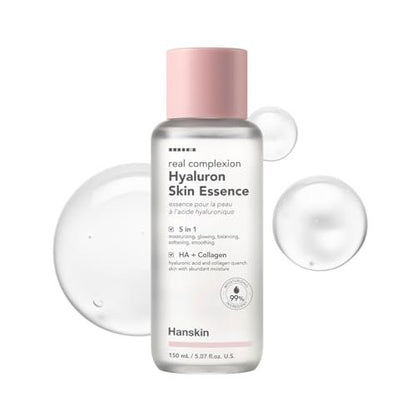 Hanskin Hyaluron Skin Essence Toner – Korean Hydrating Toner for Glass Skin | Hyaluronic Acid & Collagen | Lightweight Moisturizing Astringent for Dry, Sensitive & Dull Skin | K-Beauty (5.07 fl oz) Avelisse