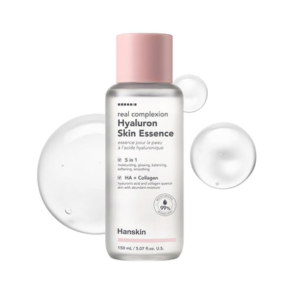 Hanskin Hyaluron Skin Essence Toner – Korean Hydrating Toner for Glass Skin | Hyaluronic Acid & Collagen | Lightweight Moisturizing Astringent for Dry, Sensitive & Dull Skin | K-Beauty (5.07 fl oz) Avelisse