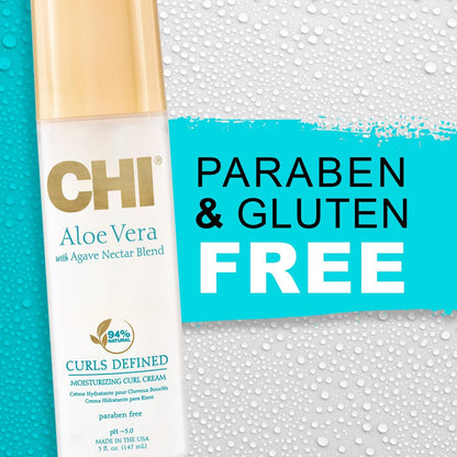 CHI Aloe Vera Moisturizing Curl Cream – Define & Hydrate Curls, Sulfate & Paraben Free, 5 oz Avelisse