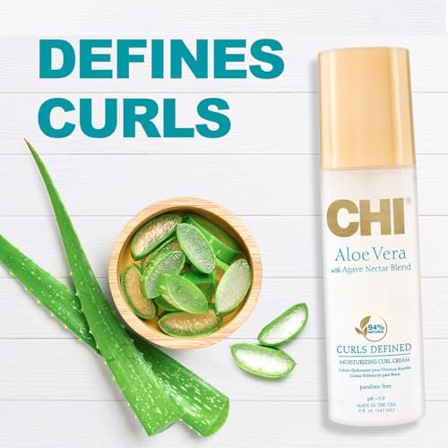 CHI Aloe Vera Moisturizing Curl Cream – Define & Hydrate Curls, Sulfate & Paraben Free, 5 oz Avelisse
