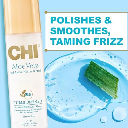 CHI Aloe Vera Moisturizing Curl Cream – Define & Hydrate Curls, Sulfate & Paraben Free, 5 oz Avelisse